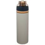 Elvin Recycled Steel Bottle with Flip Straw and Chug Spout, 28 oz - Tofu - Back