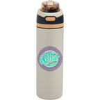 Elvin Recycled Steel Bottle with Flip Straw and Chug Spout, 28 oz - Tofu - Front