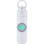 Elvin Recycled Steel Bottle with Flip Straw and Chug Spout, 28 oz - White - Alternate