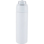 Elvin Recycled Steel Bottle with Flip Straw and Chug Spout, 28 oz - White - Back