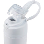 Elvin Recycled Steel Bottle with Flip Straw and Chug Spout, 28 oz - White - Detail Lid