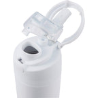 Elvin Recycled Steel Bottle with Flip Straw and Chug Spout, 28 oz - White - Detail