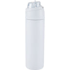 Elvin Recycled Steel Bottle with Flip Straw and Chug Spout, 28 oz - White - Left Angle