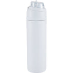 Elvin Recycled Steel Bottle with Flip Straw and Chug Spout, 28 oz - White - Right Angle