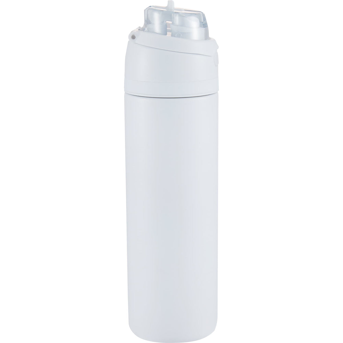 Elvin Recycled Steel Bottle with Flip Straw and Chug Spout, 28 oz - White - Right Angle