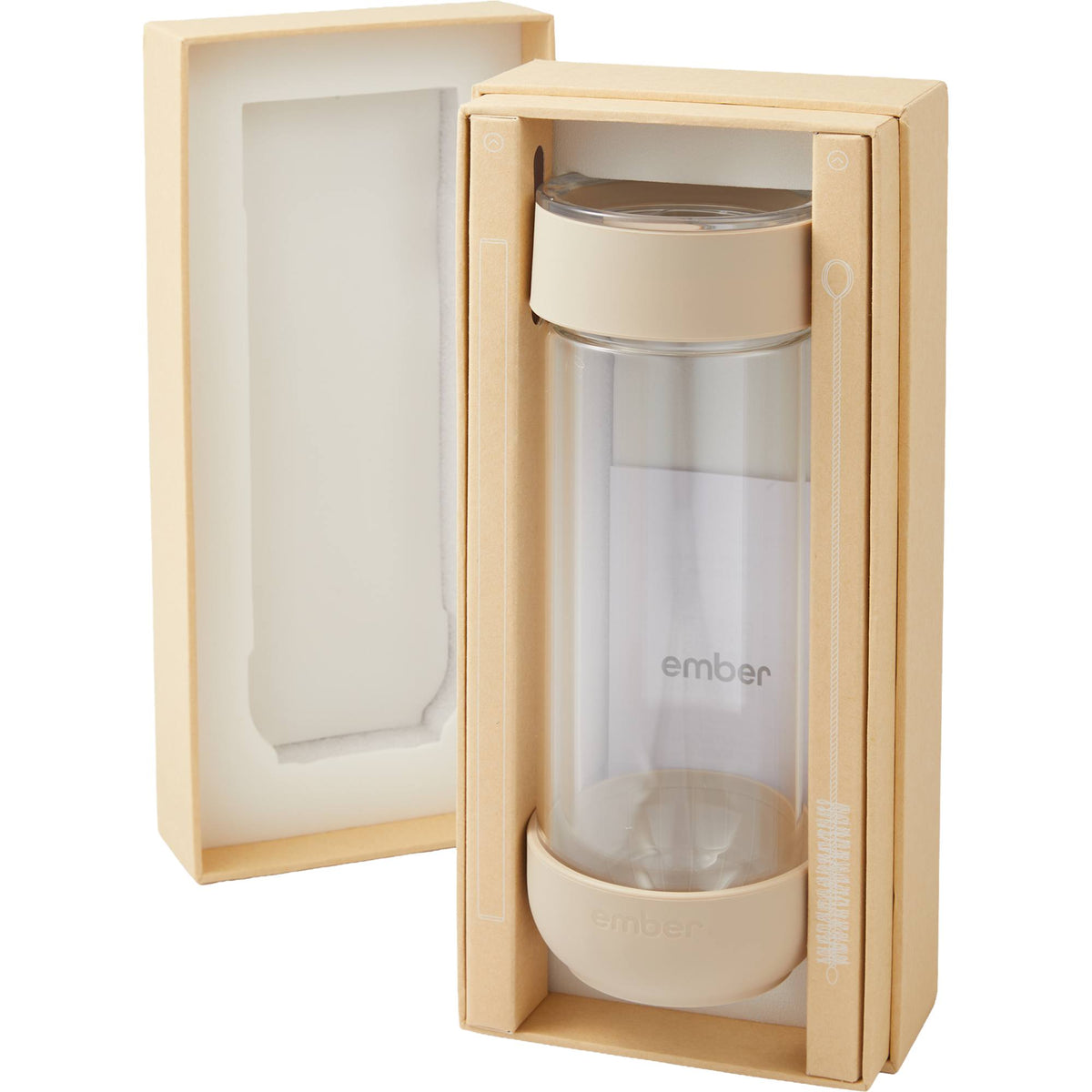 Ember Cold Tumbler in Insulated Glass, 16 oz - Sand - Packaging 2