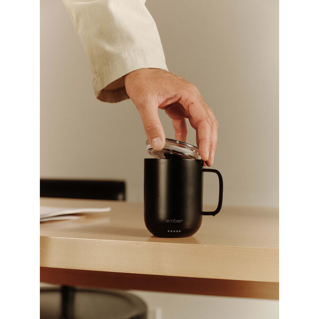 Ember Smart Mug with Sliding Lid, 10 oz Laser Engraving - Black - Photo 3