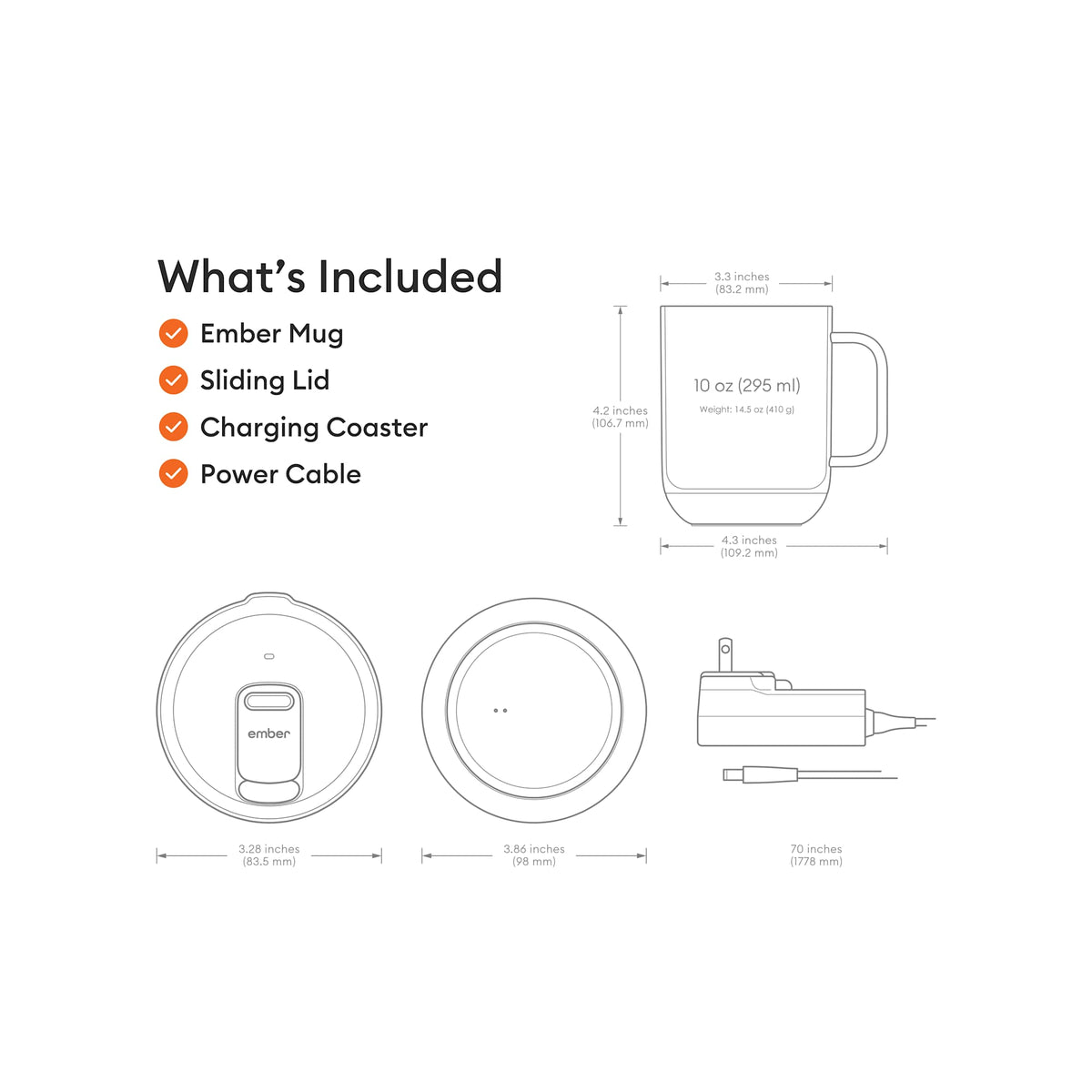 Ember Smart Mug with Sliding Lid, 10 oz Laser Engraving - Black - Photo 6