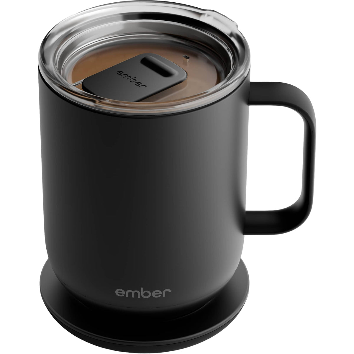 Ember Smart Mug with Sliding Lid, 10 oz Laser Engraving - Black - Photo 7