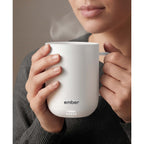 Ember Smart Mug with Sliding Lid, 10 oz Laser Engraving - White - Photo 4