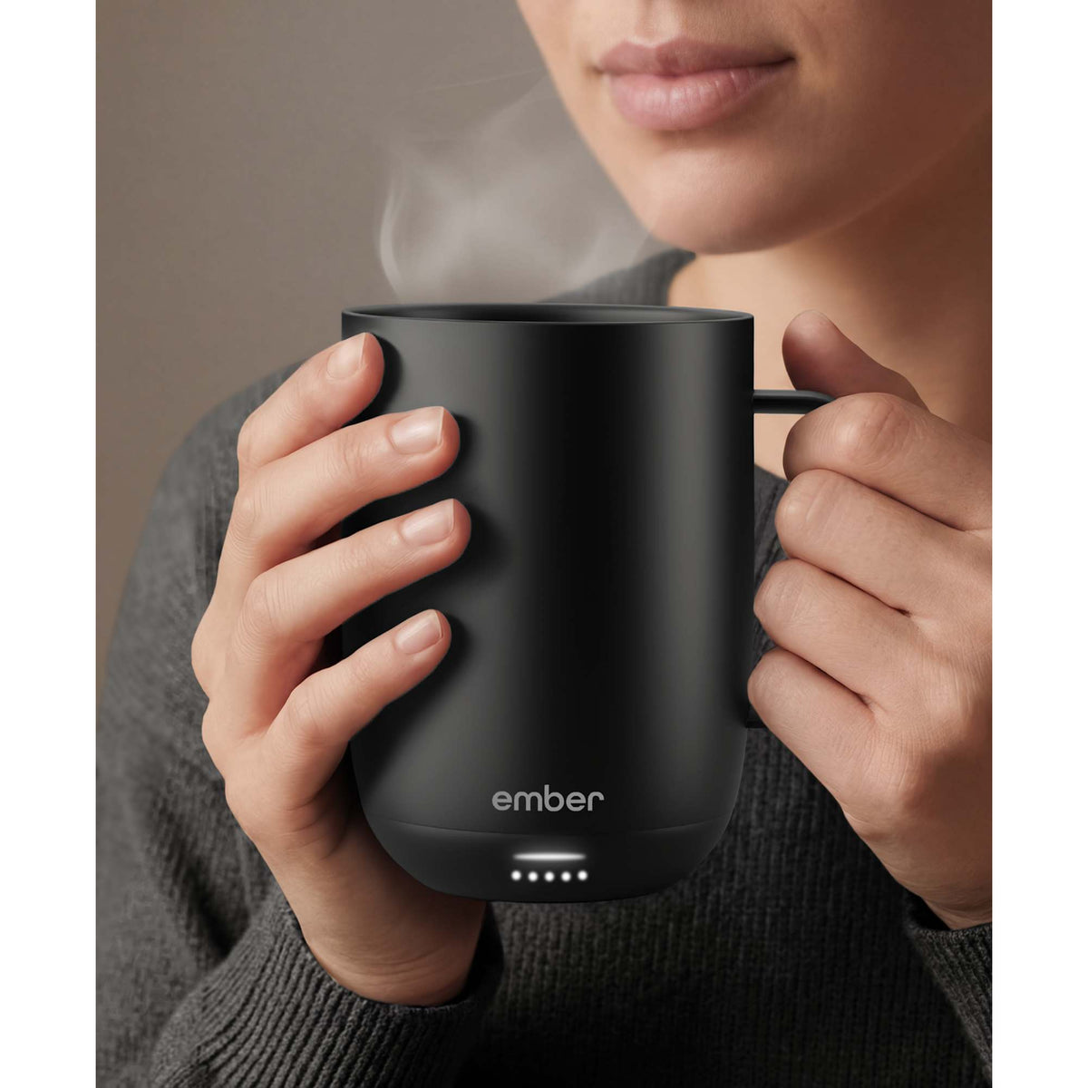 Ember Smart Mug with Sliding Lid, 14 oz Laser Engraving - Black - Photo 4