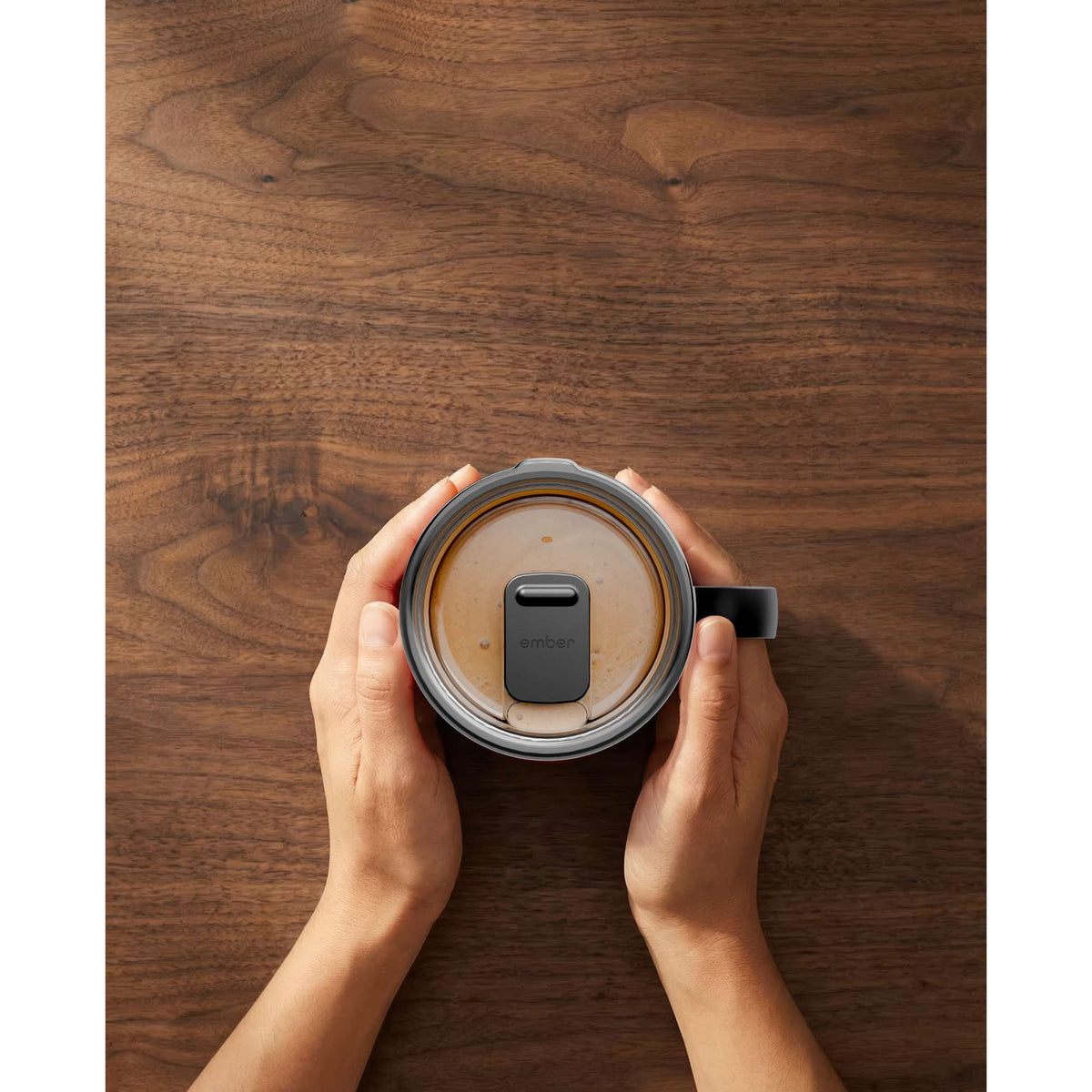 Ember Smart Mug with Sliding Lid, 14 oz Laser Engraving - Black - Photo 5