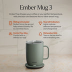 Ember Smart Mug with Sliding Lid, 14 oz Laser Engraving - Sage - Photo 3