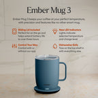 Ember Smart Mug with Sliding Lid, 14 oz Laser Engraving - Salt Blue - Photo 3