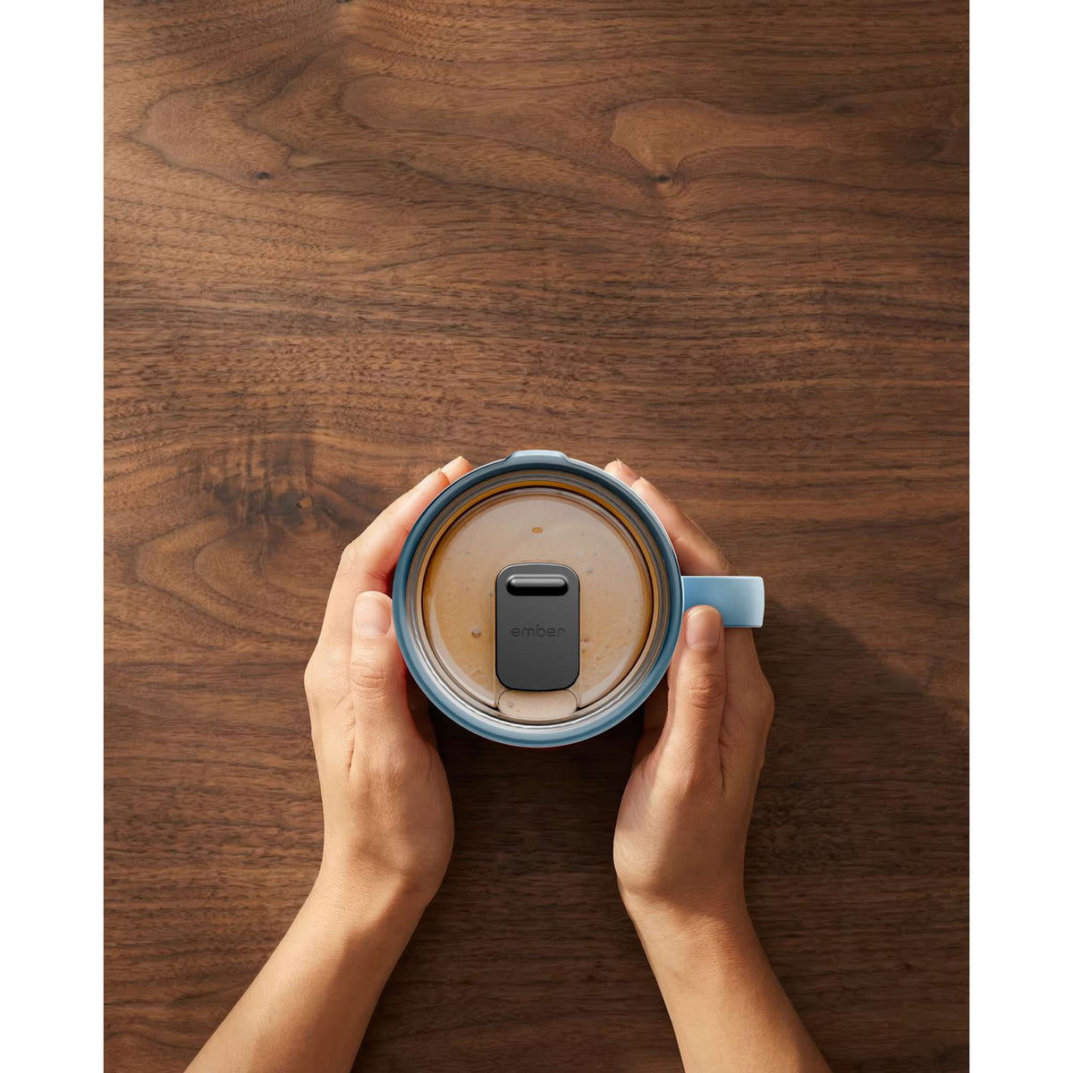 Ember Smart Mug with Sliding Lid, 14 oz Laser Engraving - Salt Blue - Photo 7