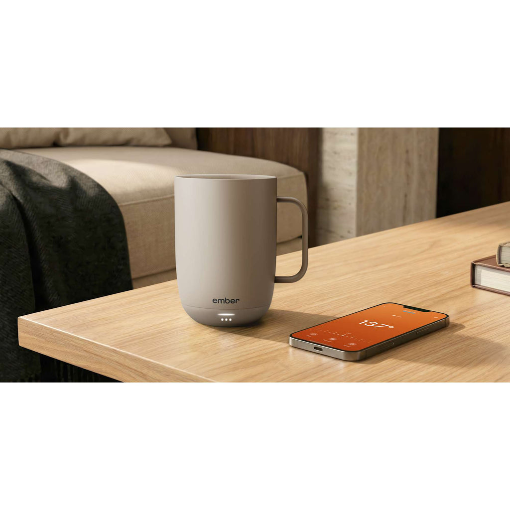 Ember Smart Mug with Sliding Lid, 14 oz Laser Engraving - Sand - Photo 11