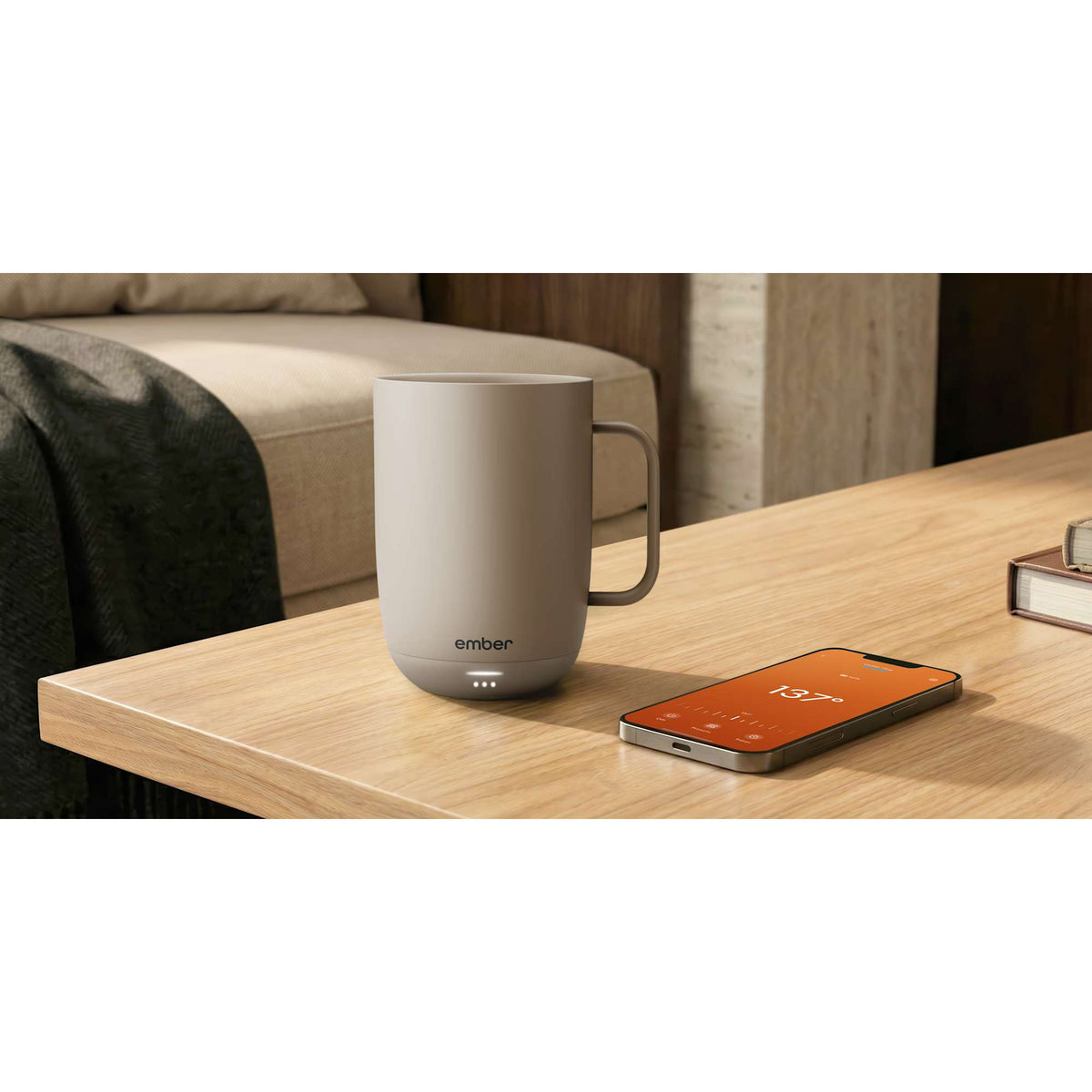 Ember Smart Mug with Sliding Lid, 14 oz Laser Engraving - Sand - Photo 11