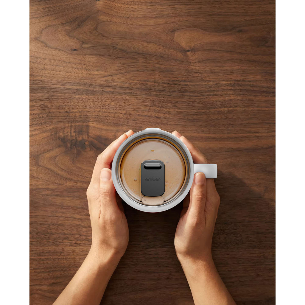 Ember Smart Mug with Sliding Lid, 14 oz Laser Engraving - White - Photo 10