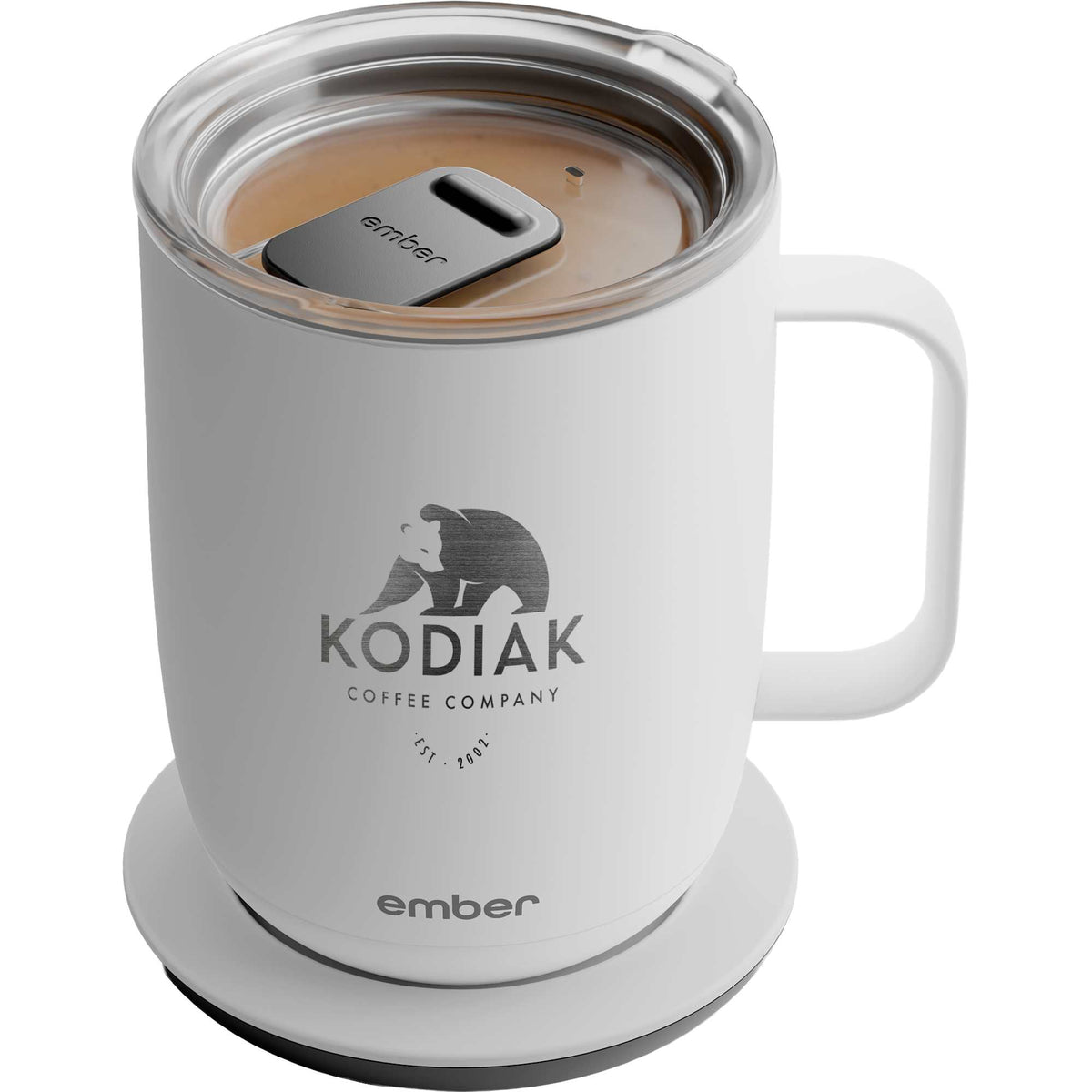 Ember Smart Mug with Sliding Lid, 14 oz Laser Engraving - White - Photo