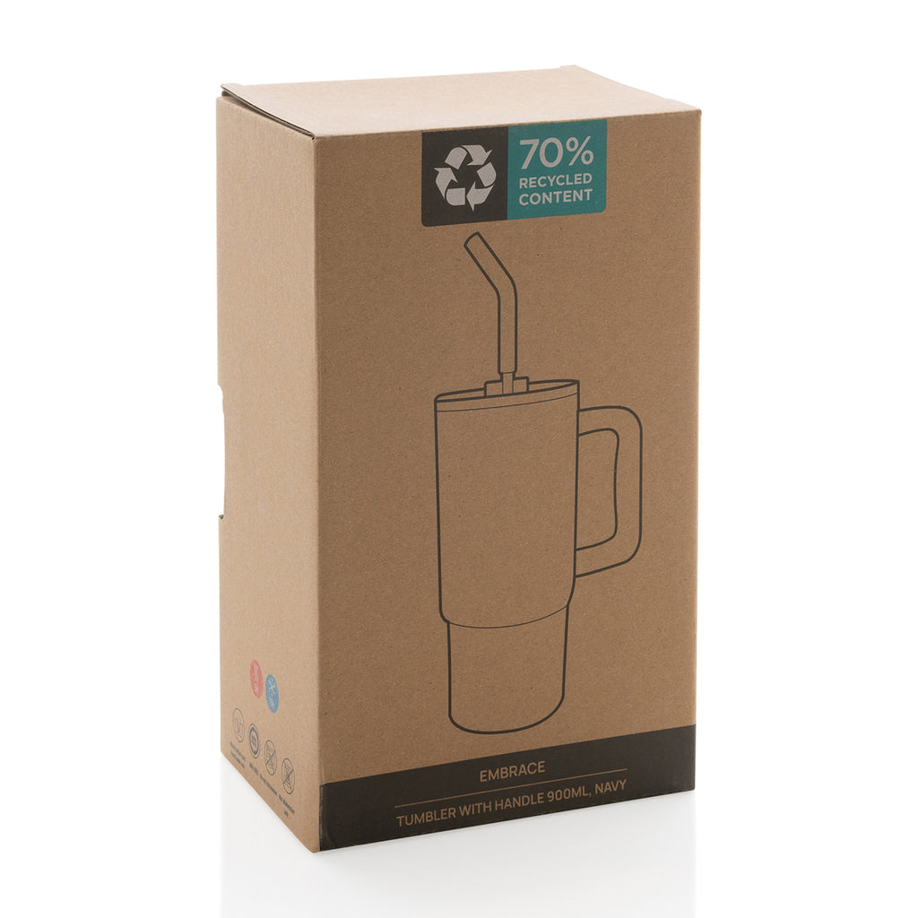 Embrace Recycled Stainless Steel Tumbler, 900 ml - Navy - View 11