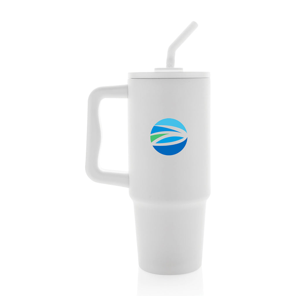 Embrace Recycled Stainless Steel Tumbler, 900 ml - White - View 1