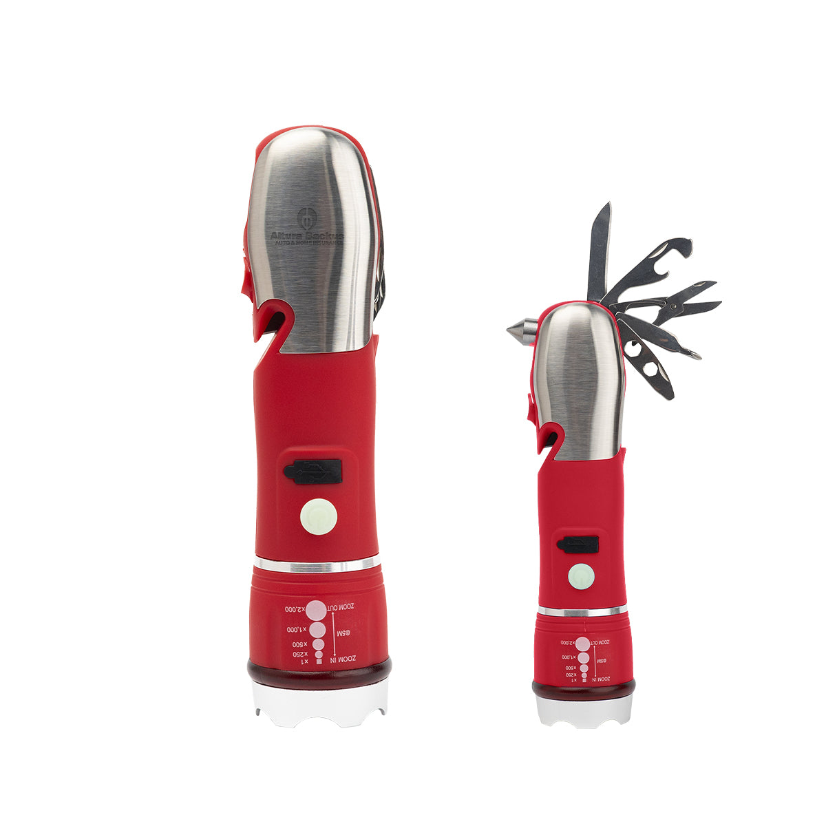 Emergency COB Flashlight and Multi-Tool - Red - Laser