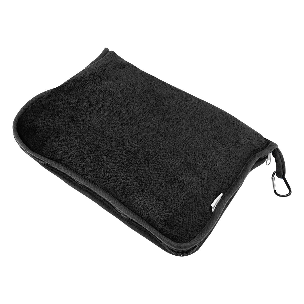 En Route Travel Blanket with Pillow Pouch - Black - Angle