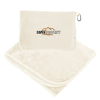 En Route Travel Blanket with Pillow Pouch - Cream - Embroidery