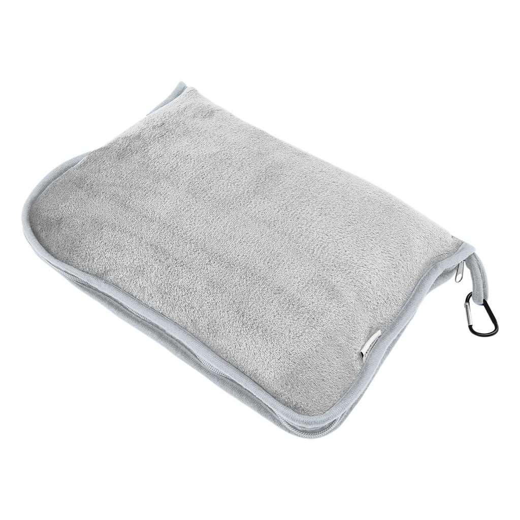 En Route Travel Blanket with Pillow Pouch - Gray - Angle