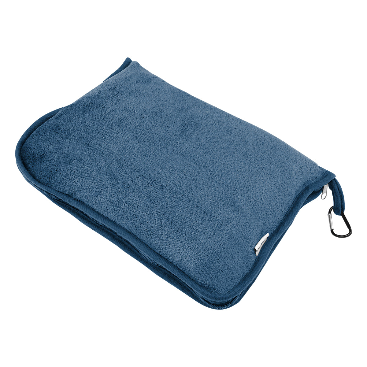 En Route Travel Blanket with Pillow Pouch - Navy - Angle