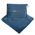 En Route Travel Blanket with Pillow Pouch - Navy - Embroidery