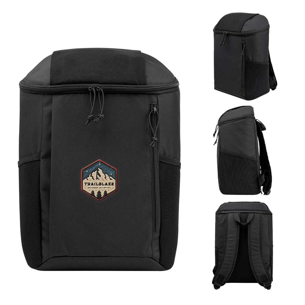 Endeavor Cooler Backpack for 15 Cans Embroidery - Black - Embroidery
