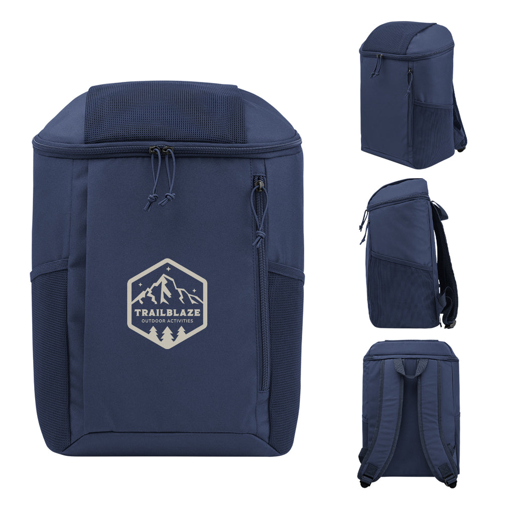 Endeavor Cooler Backpack for 15 Cans - Navy - Silk Screen