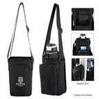 Endurance Drawstring Bottle Bag, Magnetic - Black - Silk Screen