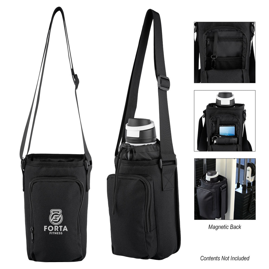 Endurance Drawstring Bottle Bag, Magnetic - Silk Screen