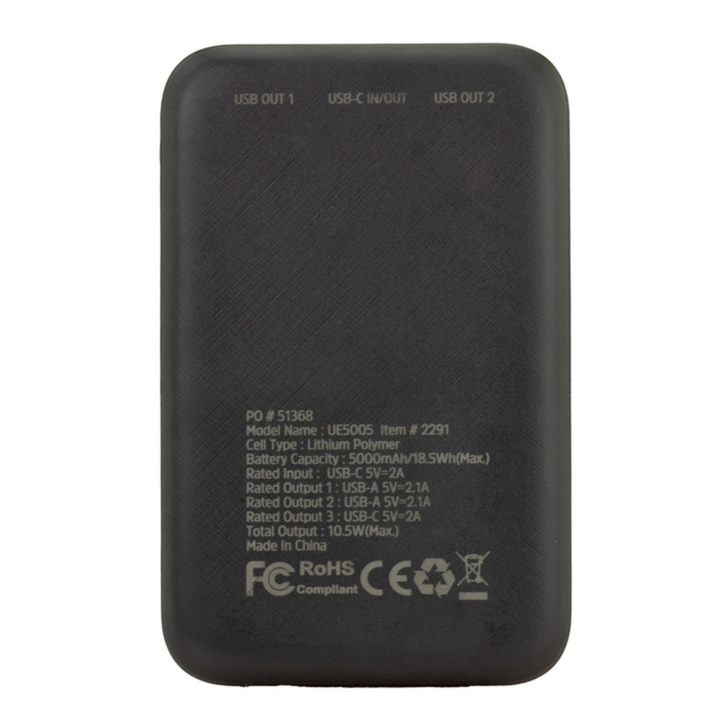 Energizer Essential Power Bank, 5,000 mAh - Black - Back