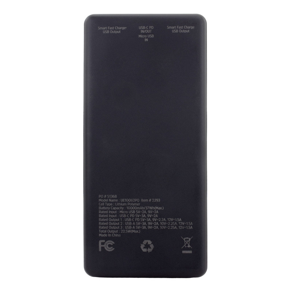 Energizer PD Power Bank, 10,000 mAh - Back