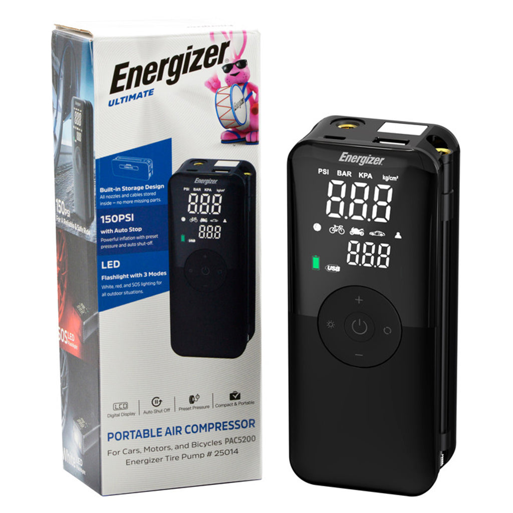 Energizer Power Bank and Tire Pump - Black - Packaging