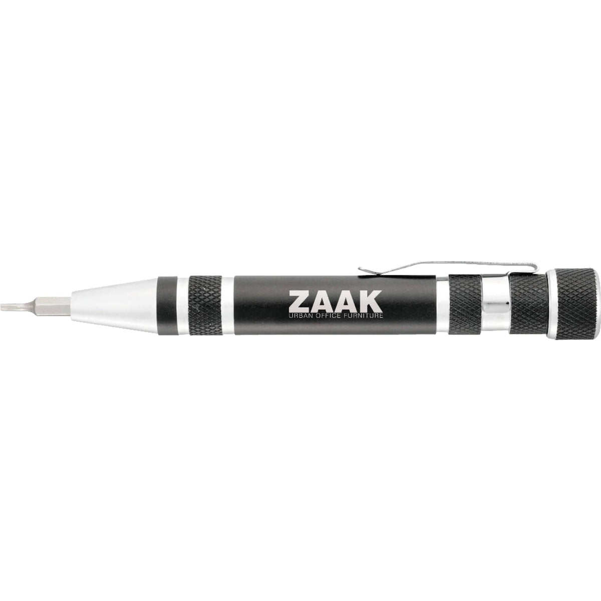 Engineer Aluminum Screwdriver with 8 Bits - Black - Front