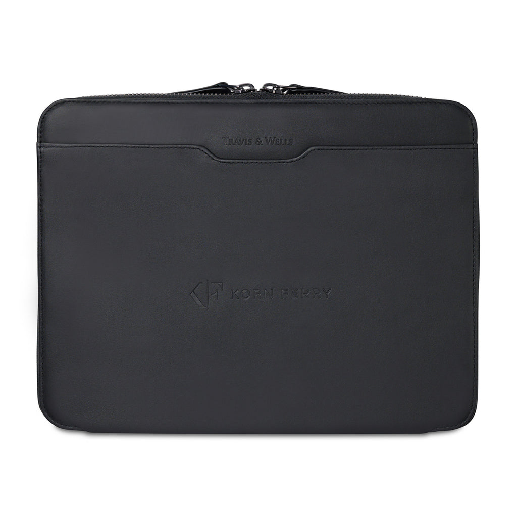 Envoy Executive Zip Padfolio in Top Grain Leather Debossing - Black - View 1