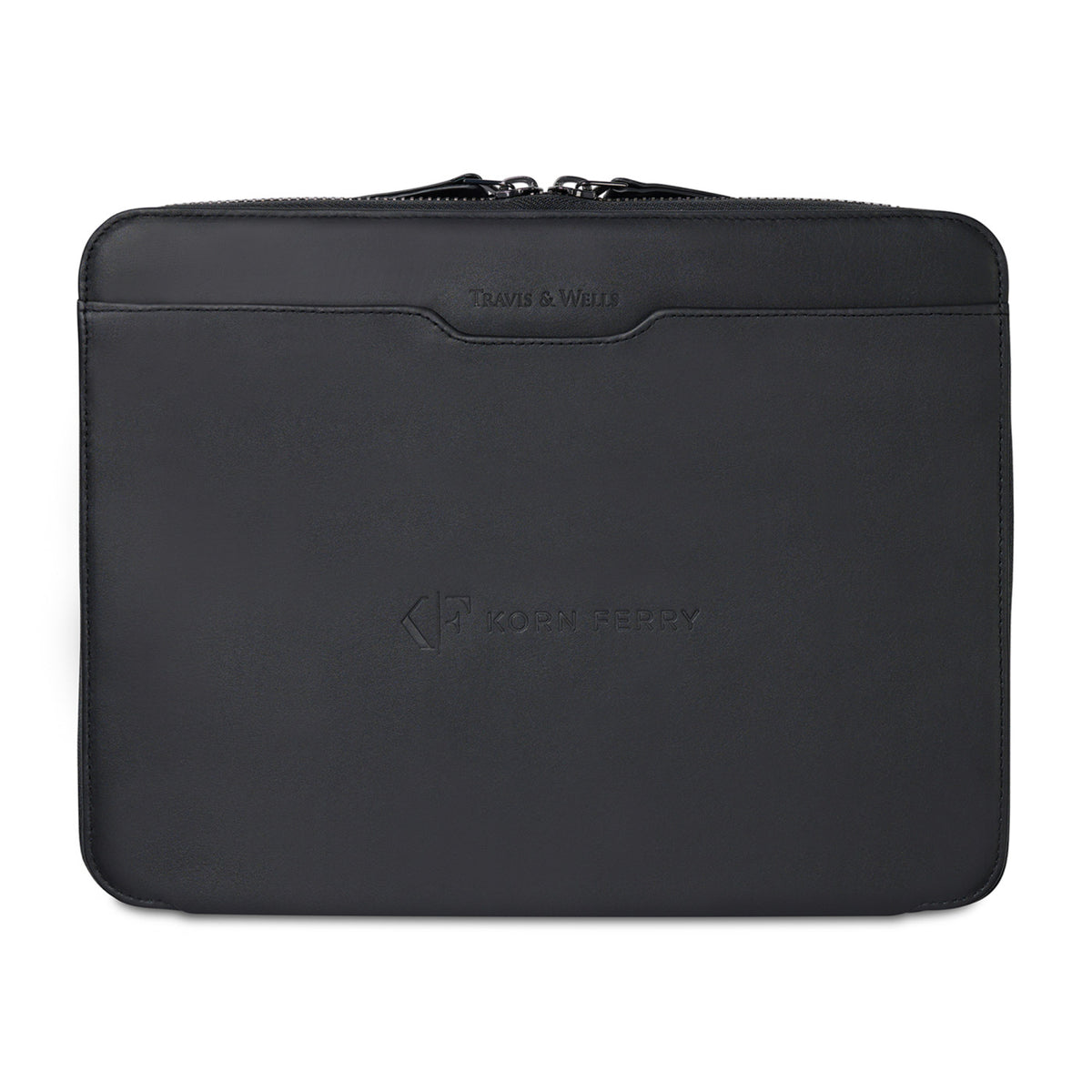 Envoy Executive Zip Padfolio in Top Grain Leather Debossing - Black - View 1