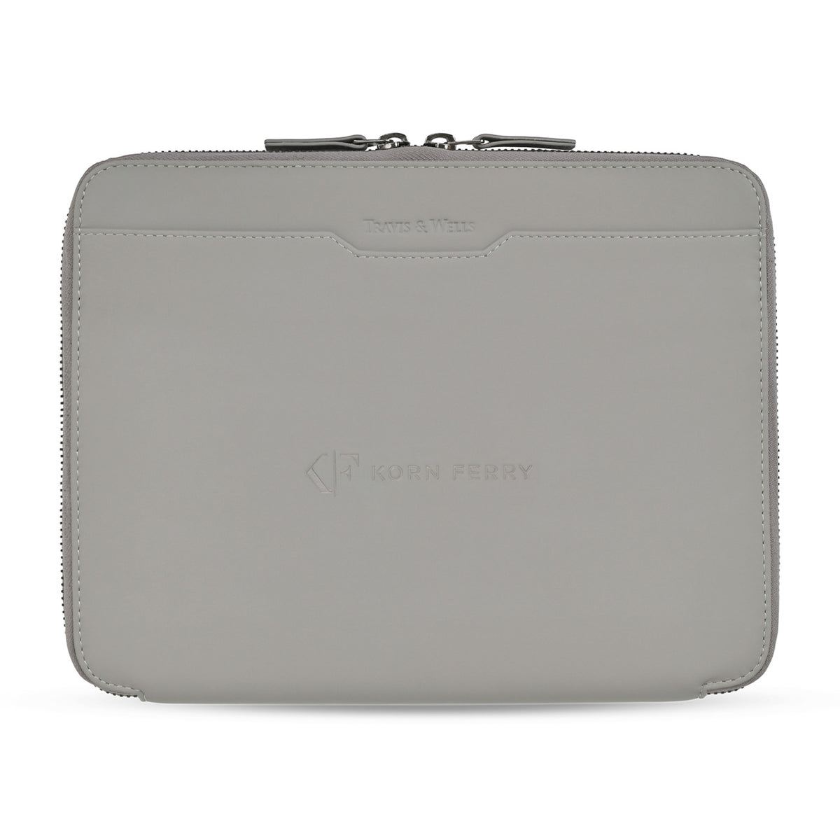Envoy Executive Zip Padfolio in Top Grain Leather Embroidery - Taupe - View 1