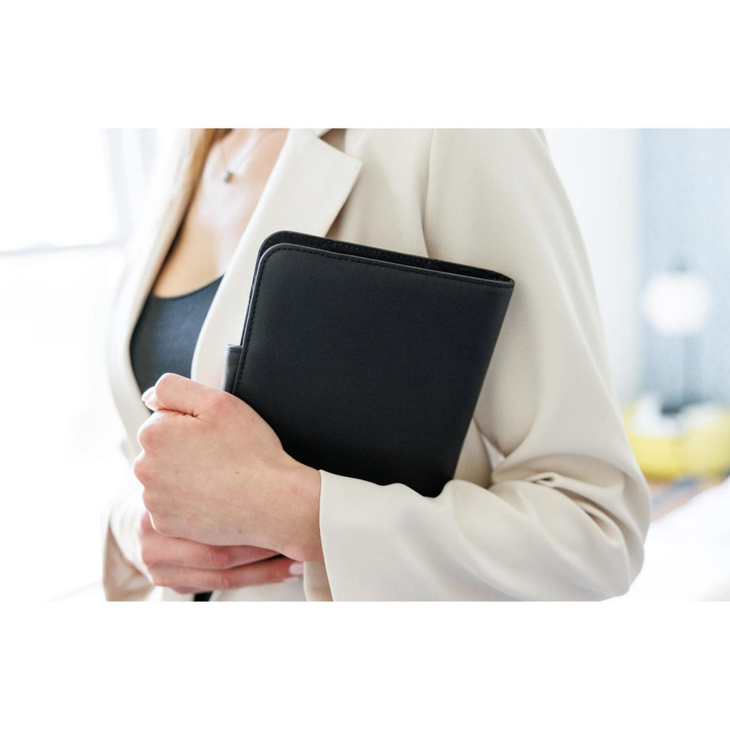 Envoy Junior Leather Padfolio with Magnetic Close - Black - View 5