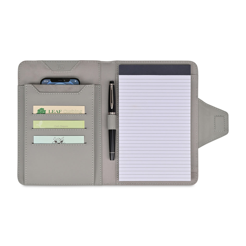 Envoy Junior Leather Padfolio with Magnetic Close - Taupe - View 2