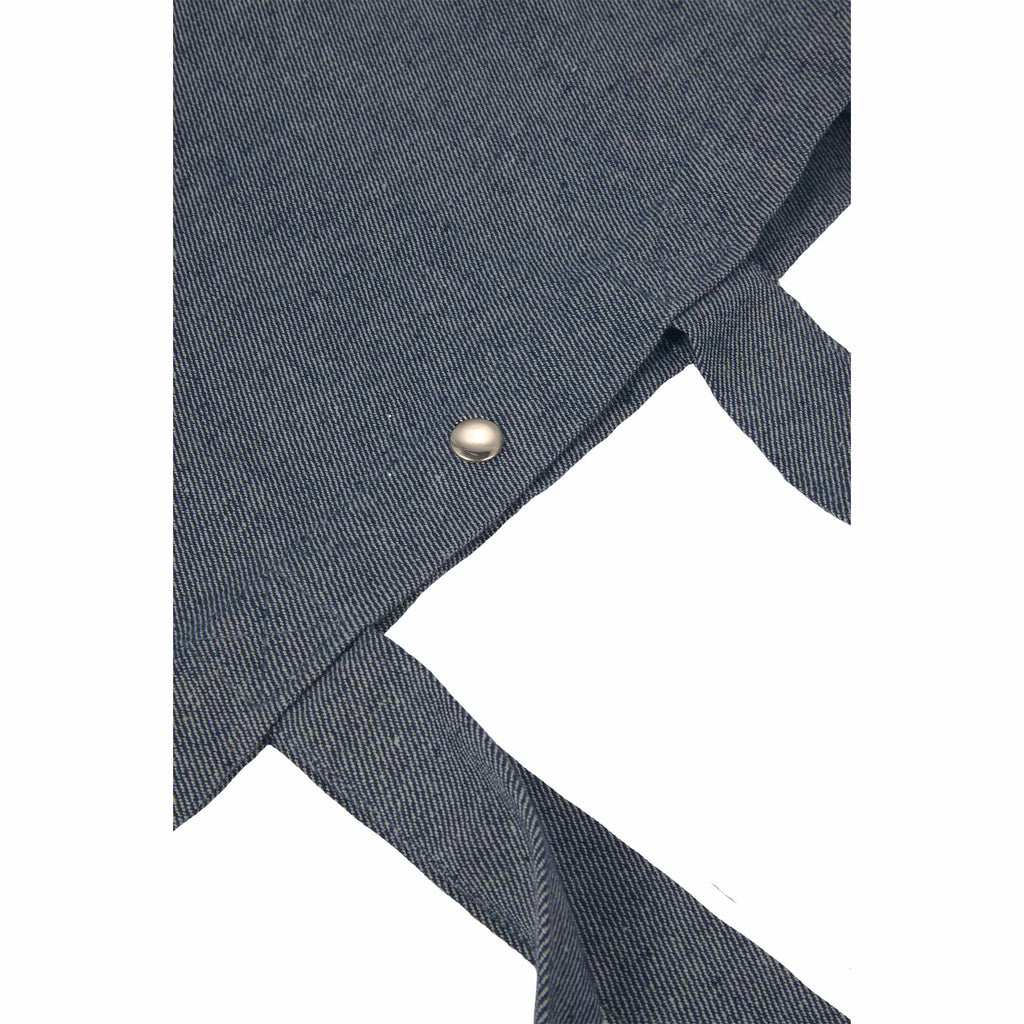 Eon Recycled Cotton Tote with Snap Closure, 5 oz Embroidery - Navy - Detail