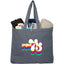 Eon Recycled Cotton Tote with Snap Closure, 5 oz Full Color - Navy - Propped