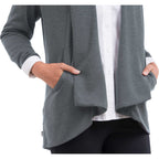 Equinox Shawl Collar Knit Cardigan for Women Transfer - Heather Dark Charcoal - Flat 2