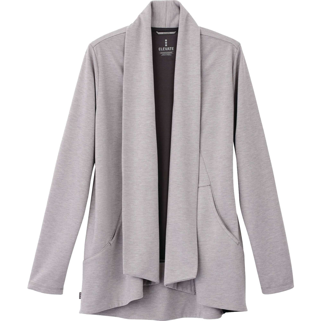Equinox Shawl Collar Knit Cardigan for Women Transfer - Heather Grey - Front Flat
