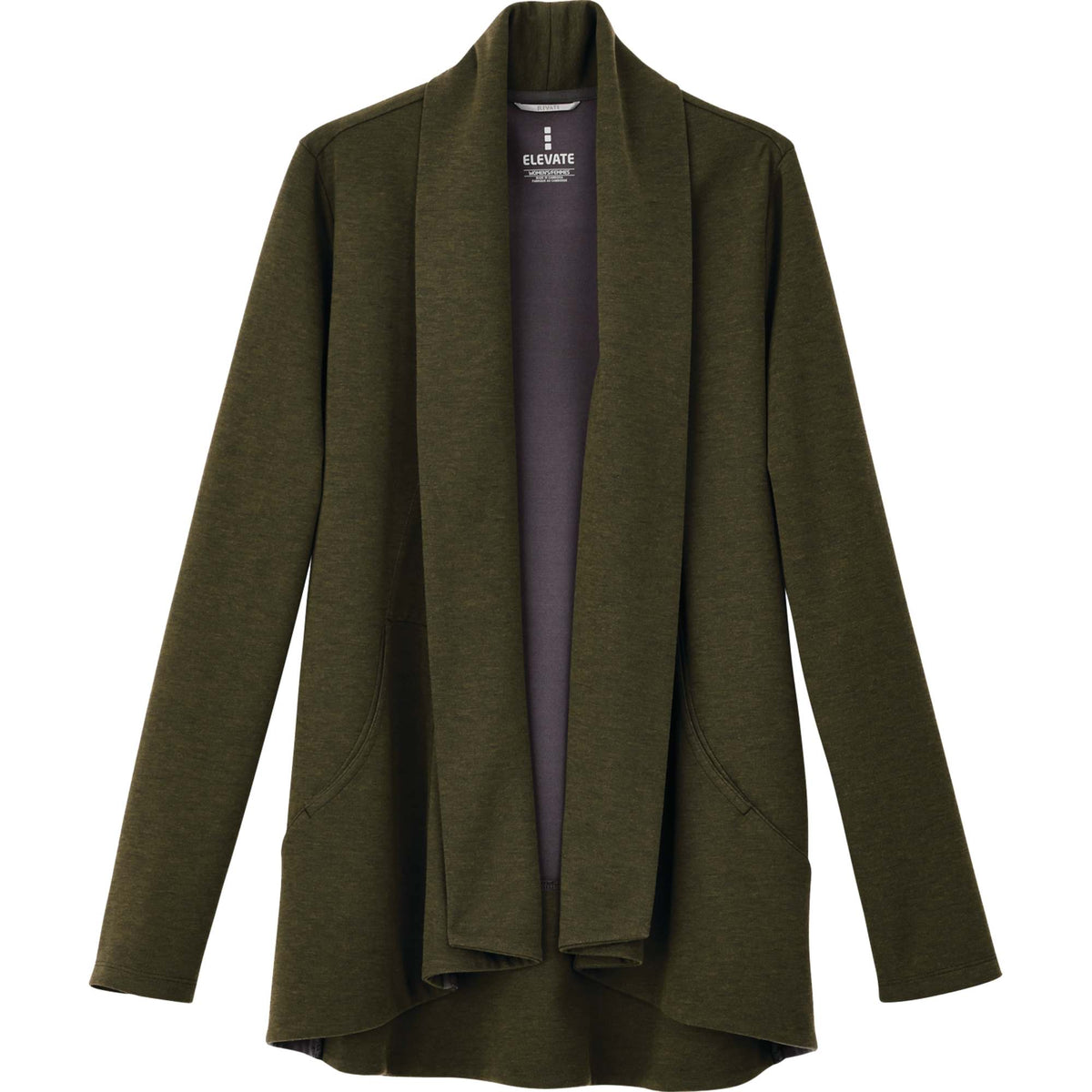 Equinox Shawl Collar Knit Cardigan for Women Transfer - Loden Heather - Front Flat