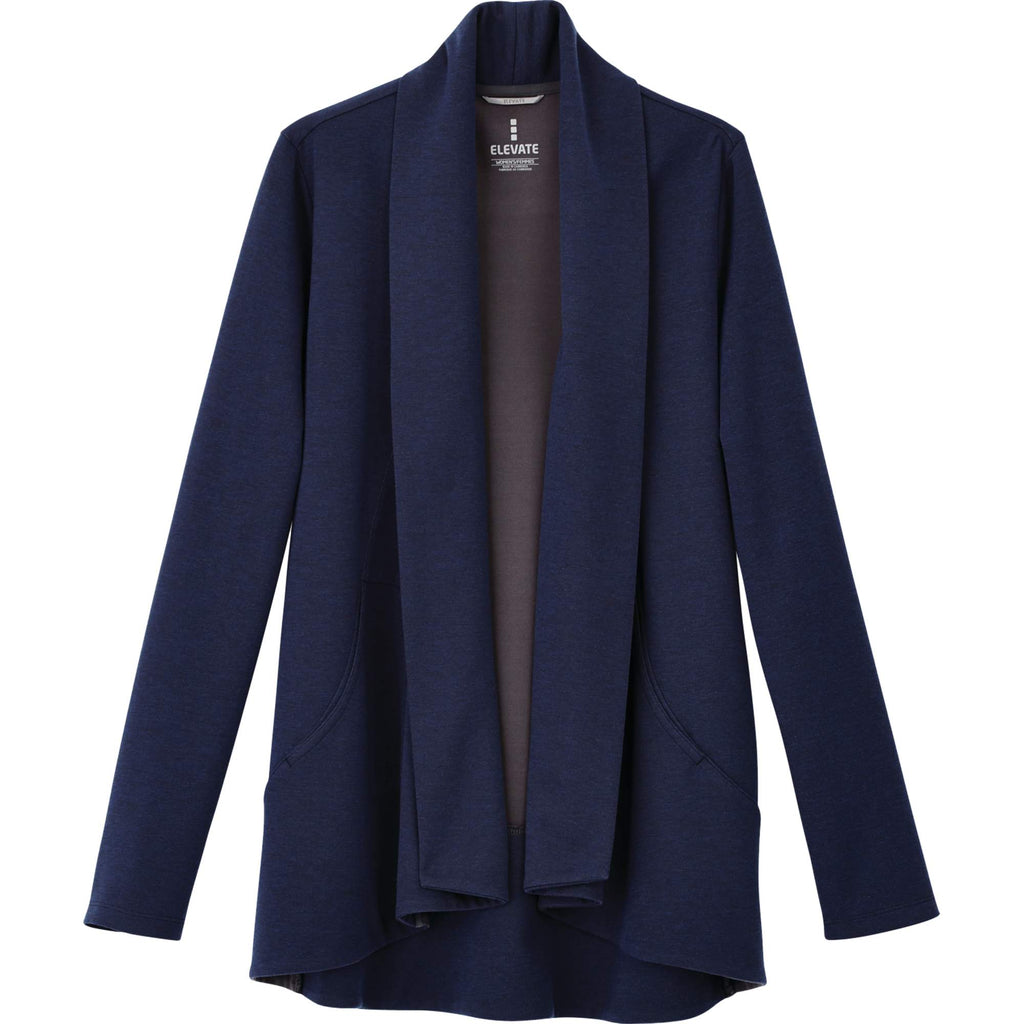 Equinox Shawl Collar Knit Cardigan for Women Transfer - Metro Blue Heather - Front Flat